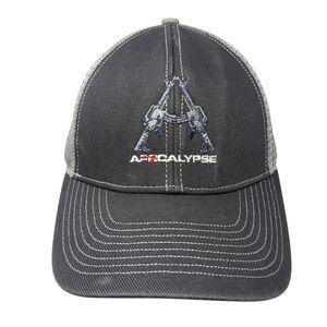 Apocalypse Trucker Hat Gray One Size Adjustable Embroidered Mesh Back Ha